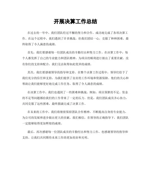开展决算工作总结