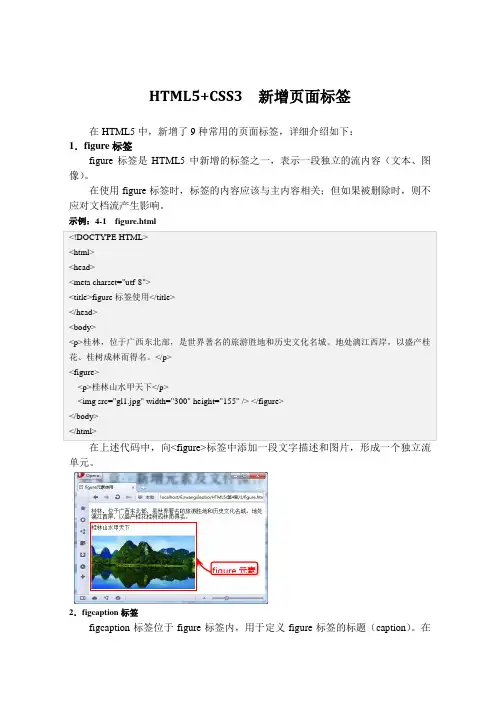 HTML5+CSS3  新增页面标签