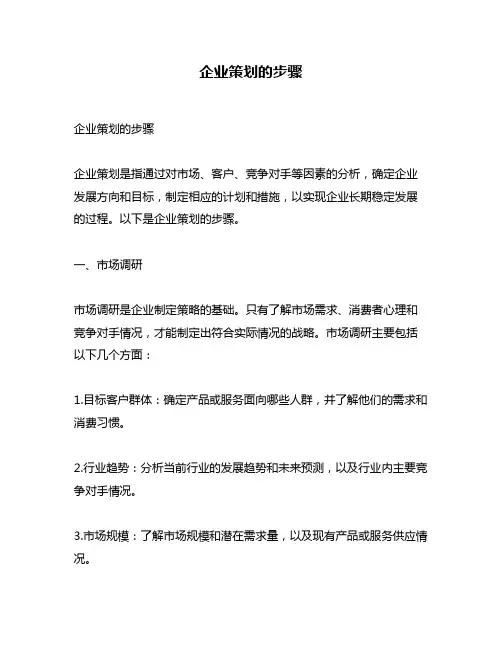 企业策划的步骤
