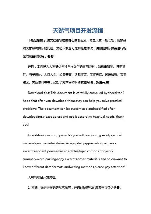 天然气项目开发流程