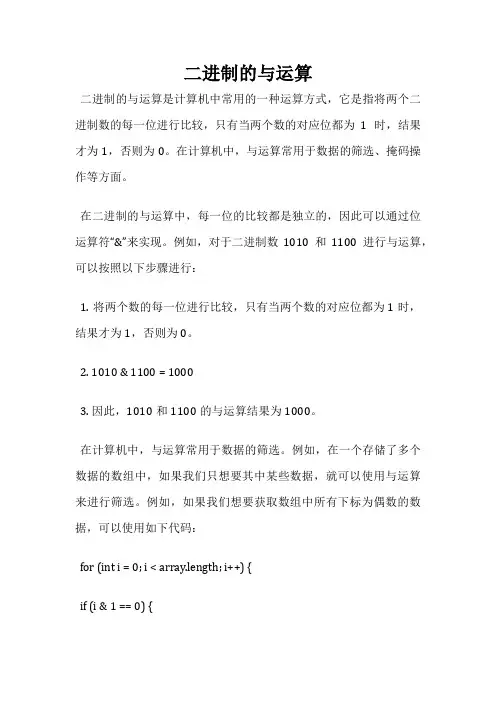 二进制的与运算