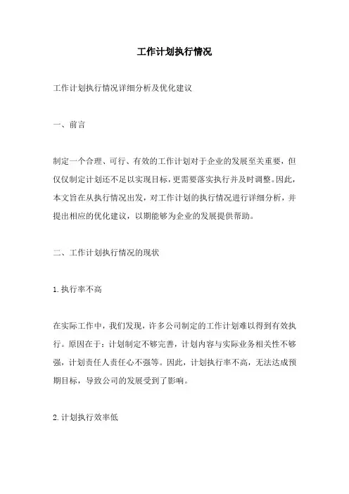 工作计划执行情况