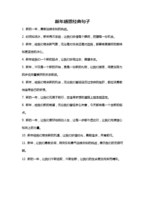 新年感想经典句子