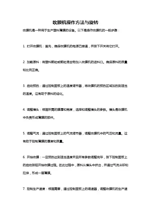 吹膜机操作方法与旋转