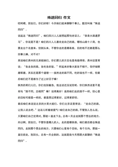 殊途同归 作文