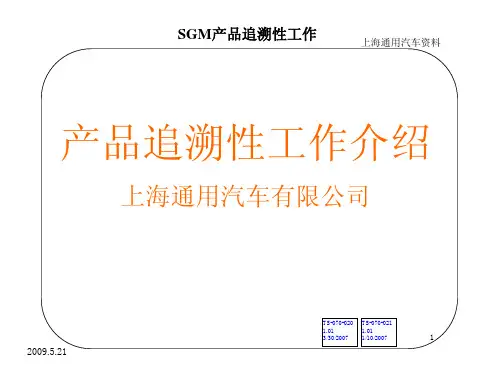 SGM产品追溯工作介绍(090521)