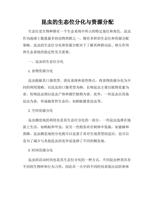 昆虫的生态位分化与资源分配