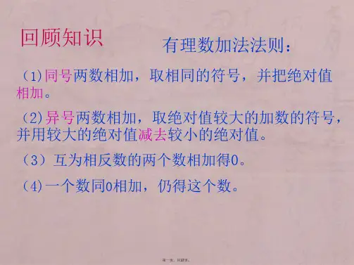 人教版七年级数学上册132有理数的减法