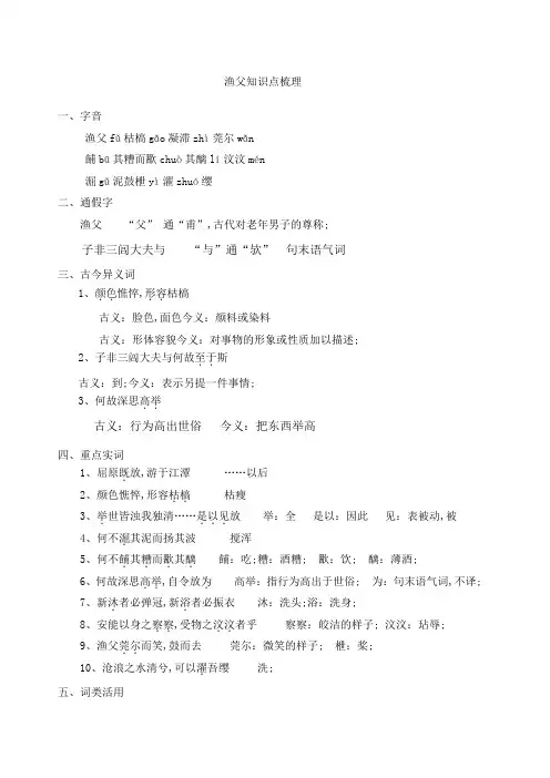 渔父知识点梳理
