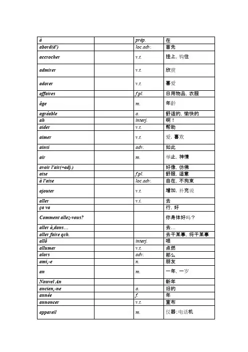 (完整版)法语词汇大全,推荐文档