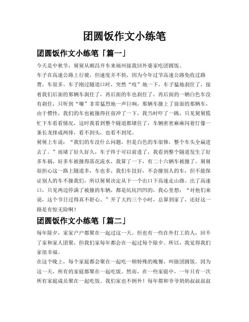 团圆饭作文小练笔