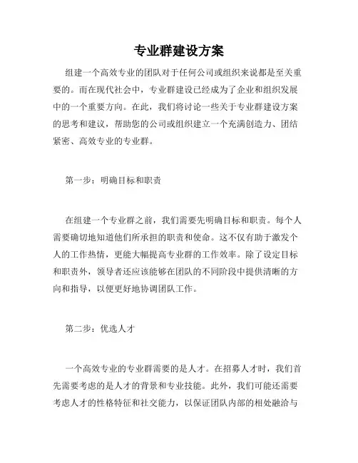 专业群建设方案