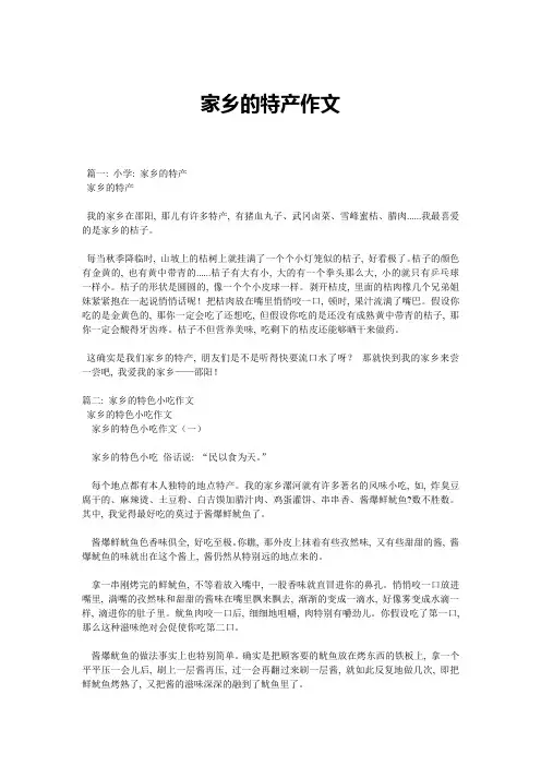 家乡的特产作文精选