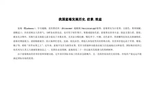 我国蓝莓发展历史前景效益
