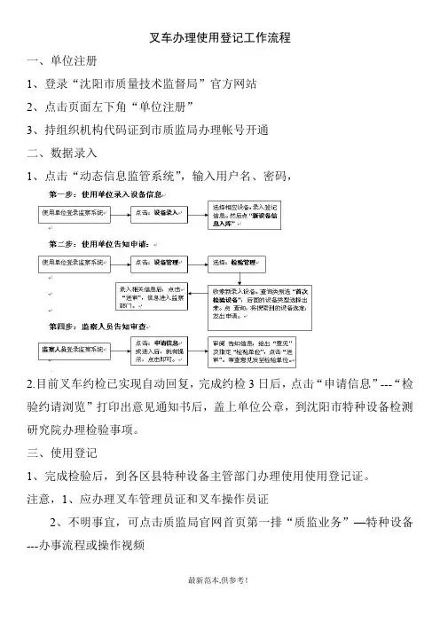 叉车办理使用登记工作流程