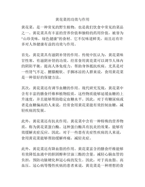 黄花菜的功效与作用