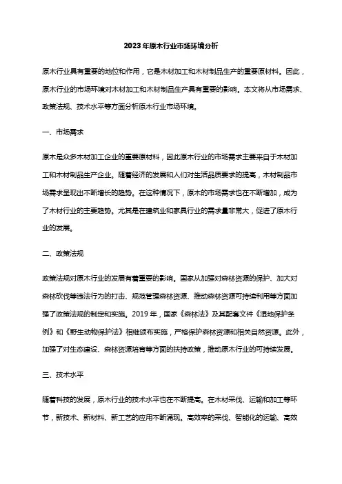 2023年原木行业市场环境分析