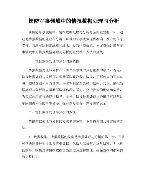 国防军事领域中的情报数据处理与分析