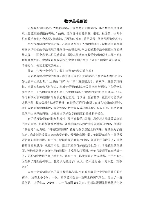 数学论文   数学是美丽的