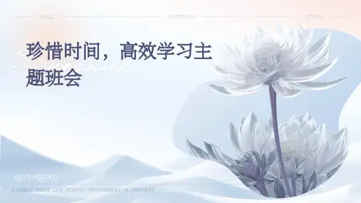 珍惜时间,高效学习主题班会PPT课件