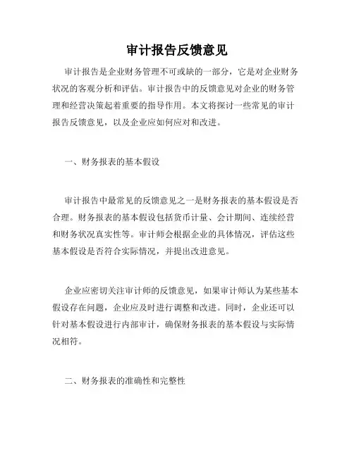 审计报告反馈意见