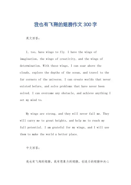 我也有飞翔的翅膀作文300字