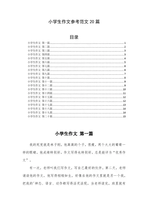 小学生作文参考范文20篇