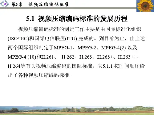 数字电视原理第5章视频压缩编码标准课件
