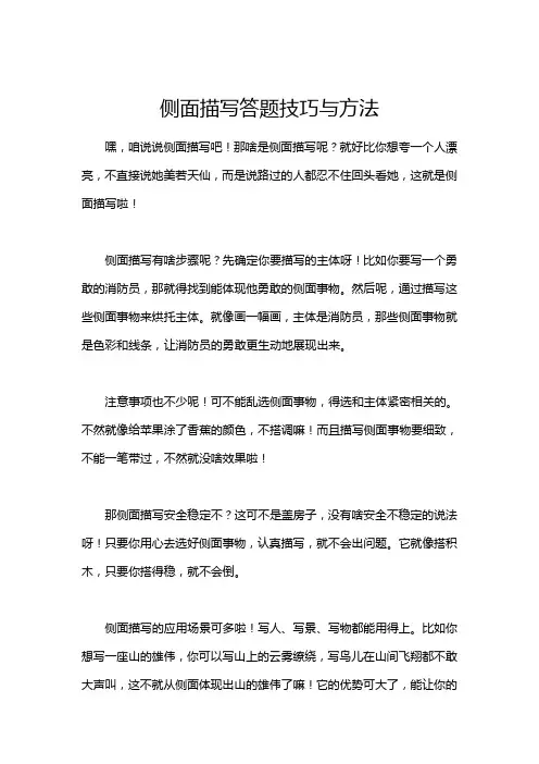 侧面描写答题技巧与方法
