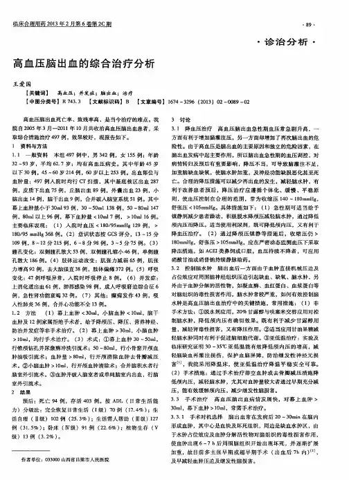 高血压脑出血的综合治疗分析