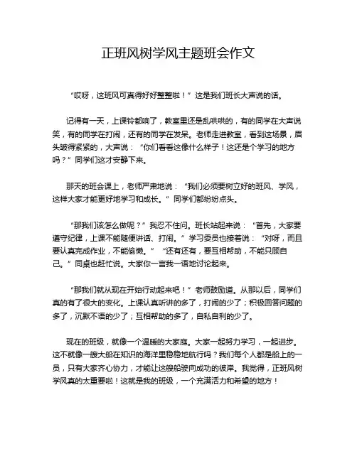 正班风树学风主题班会作文
