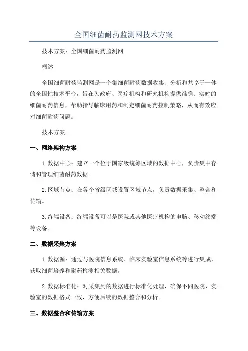 全国细菌耐药监测网技术方案