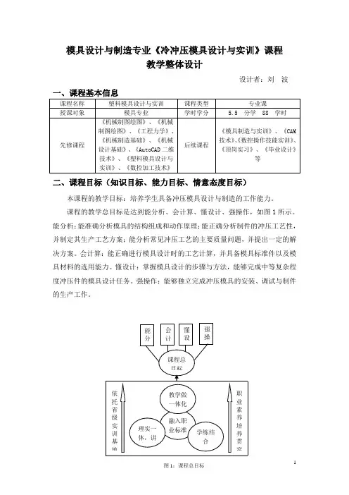 冷冲模具设计与实训课程教学整体设计
