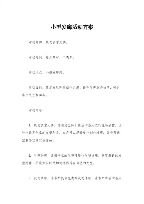 小型发廊活动方案