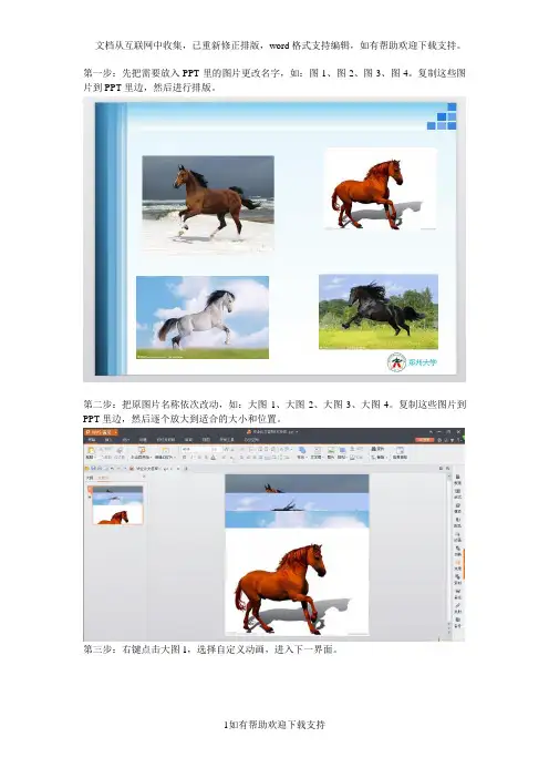 PPT里多张图片点那张那张变大操作流程