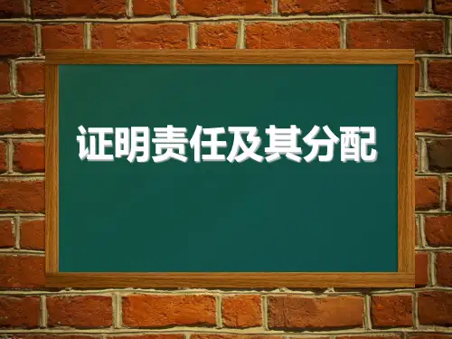 证明责任及其分配