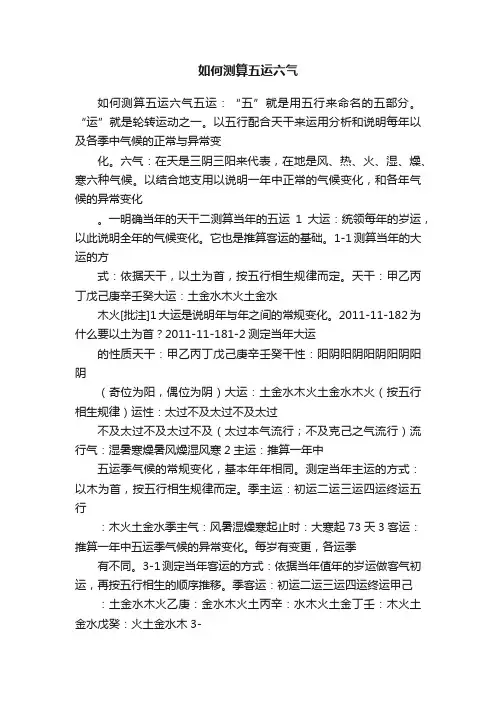 如何测算五运六气