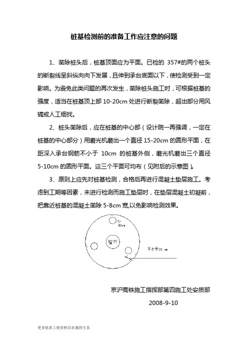 桩基检测前的准备工作应注意的问题word文档