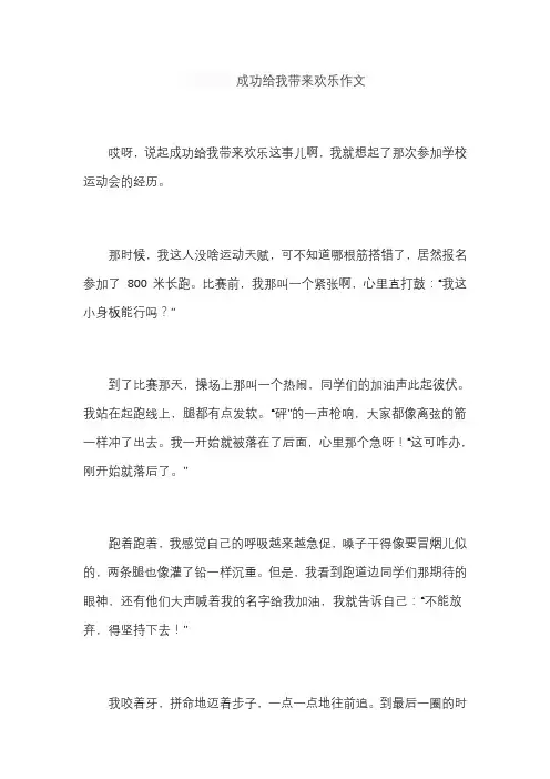 成功给我带来欢乐作文