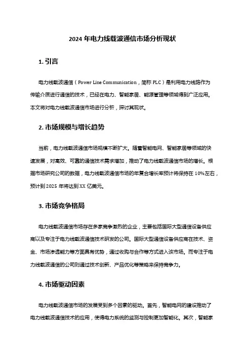 2024年电力线载波通信市场分析现状