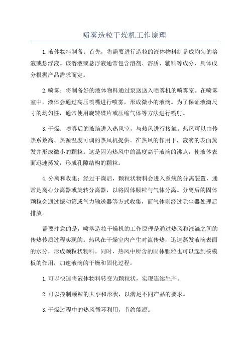 喷雾造粒干燥机工作原理