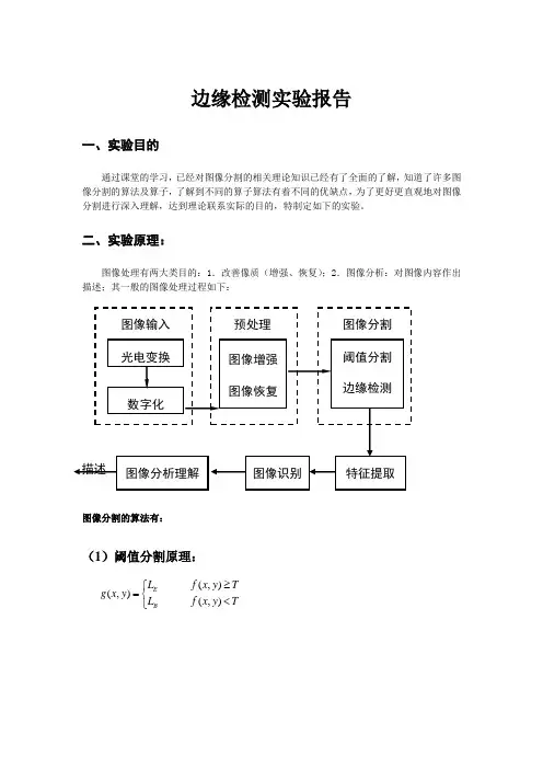 详细的图像分割之边缘检测实验报告