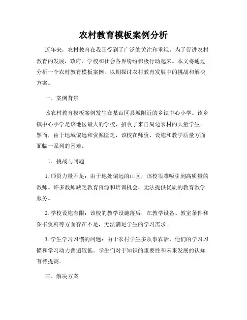 农村教育模板案例分析