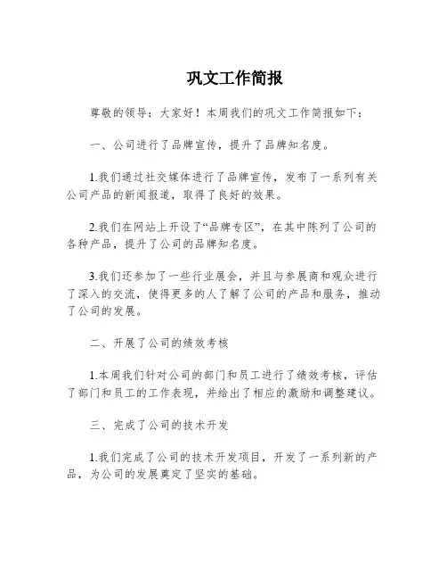 巩文工作简报