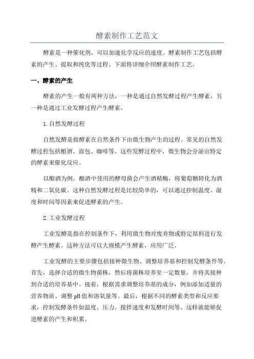 酵素制作工艺范文