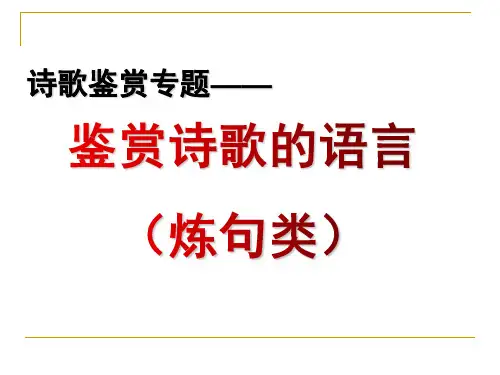 2023届高考语文复习鉴赏诗歌的语言(炼句类)课件25张