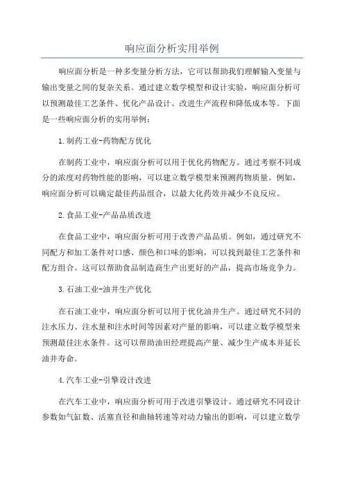 响应面分析实用举例