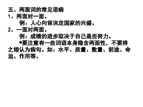 病句(两面词语)