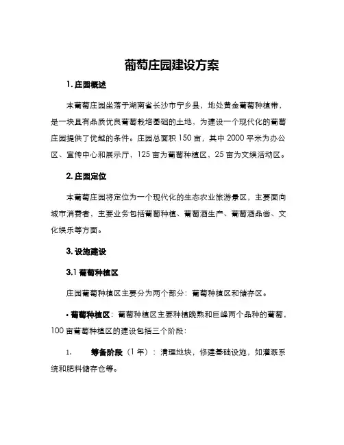 葡萄庄园建设方案