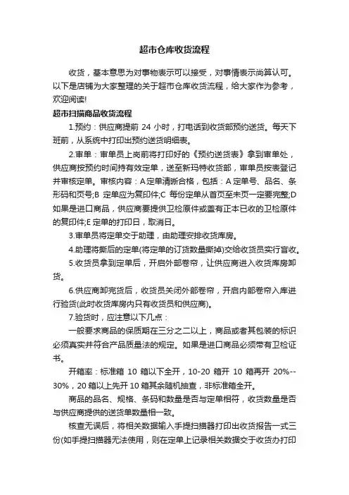 超市仓库收货流程
